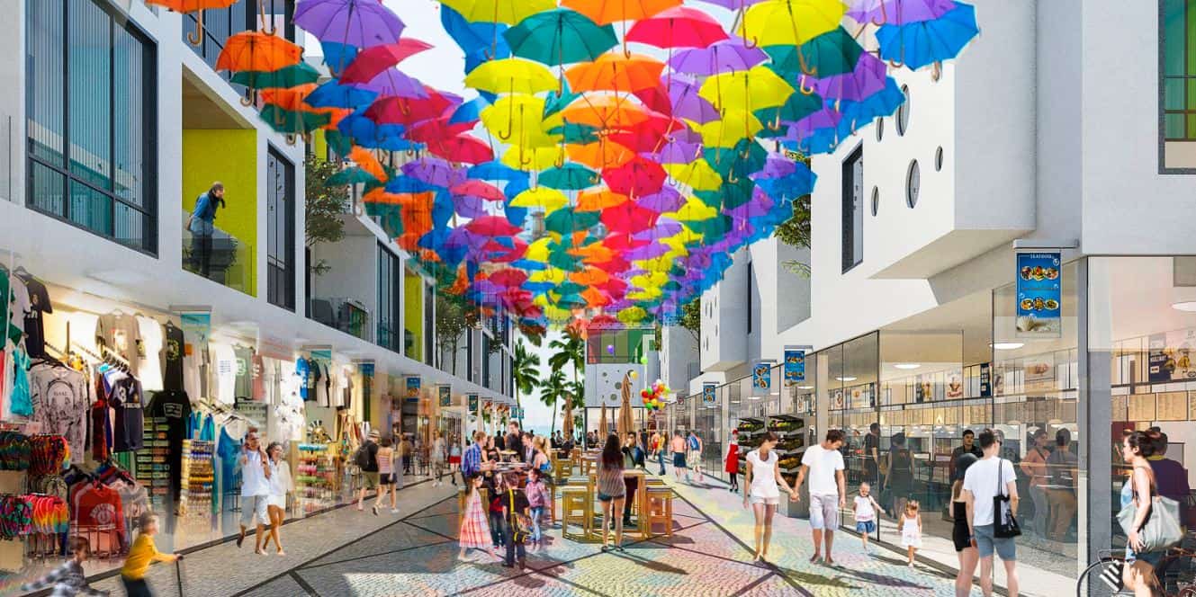 Khu phố mua sắm - Kinh nghiệm vui chơi ở Vinpearl Land Phú Quốc