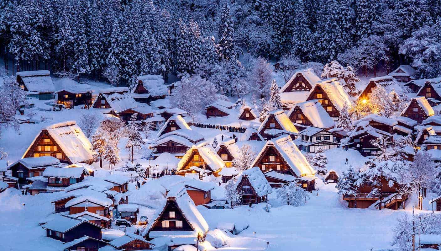 Làng cổ Nhật Bản mùa đông