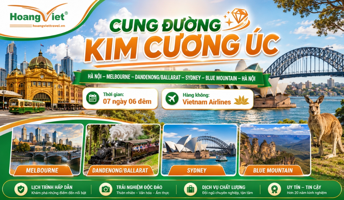 Tour Du Lịch Úc Melbourne Sydney: Khám phá Melbourne – Dandenong Hoặc Ballarat – Sydney – Blue Mountain