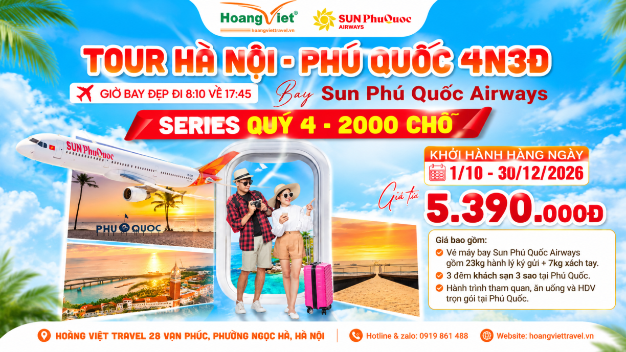 Tour Phú Quốc Giá Rẻ Giá Chỉ Từ 5.390.000 Bay Sun PhuQuoc Airways