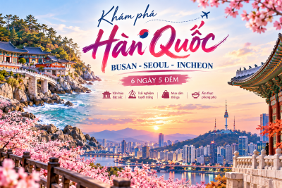 Tour Hàn Quốc Busan – Trượt Tuyết – Seoul – Incheon | 6 Ngày 5 Đêm Bay Vietjet Air (VJ)