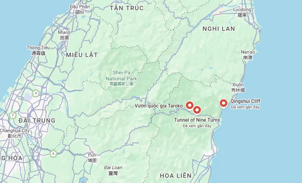 bản đồ du lịch đài loan