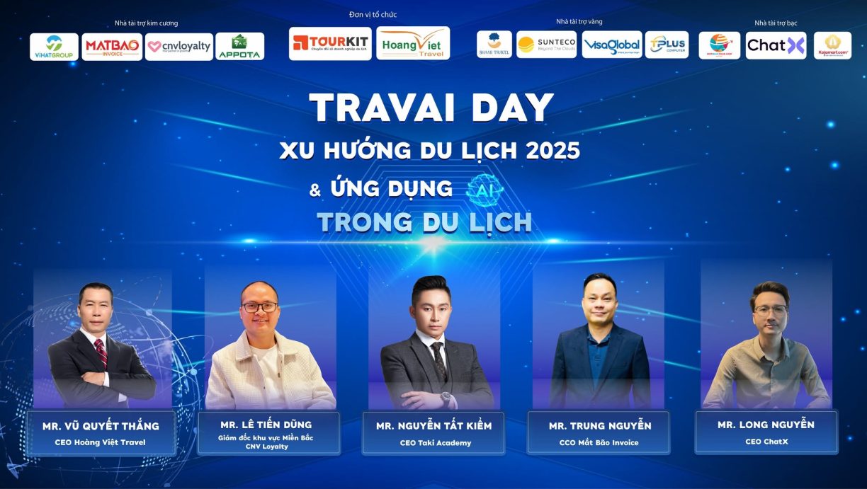 Sự kiện TRAVAI DAY 2025 với chủ đề “Xu hướng Du lịch 2025 & Ứng dụng AI trong Du lịch”